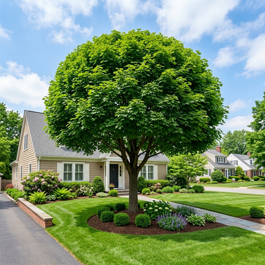 Beautifully trimmed tree after professional service in Lilburn GA